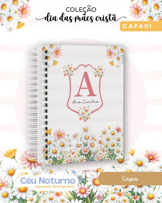 Caderno Versículos Margaridas - Coleção Cristã